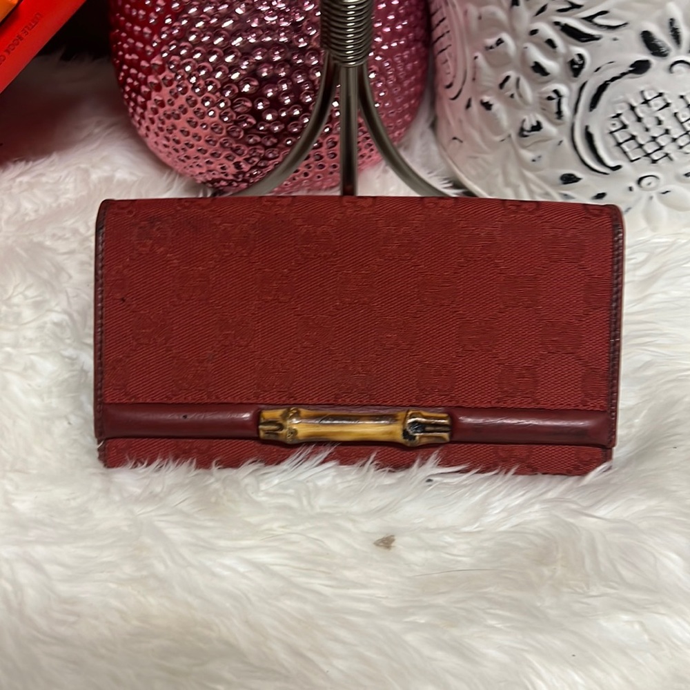 Gucci Long Wallet G logos Red Woman Authentic Used